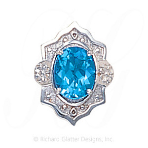 GS400 BT - 14 Karat Gold Blue Topaz Slide 